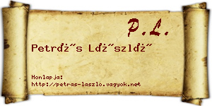 Petrás László névjegykártya